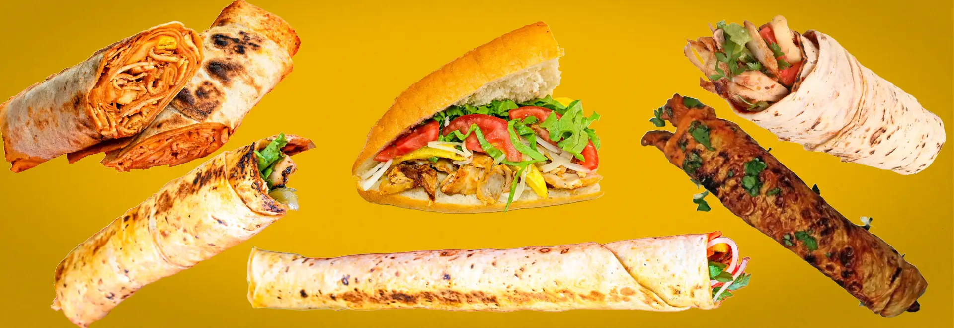 Tavuklu dürüm ve ekmek arası çeşitleri – MiaBurrito Fethiye sokak lezzetleri