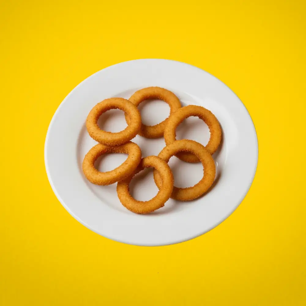 MiaBurrito'da servis edilen, 6'lı çıtır soğan halkası.